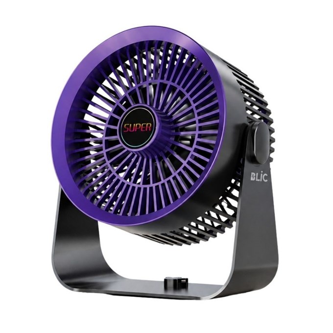Duvar Monteli Masaüstü Fan  1200 mAh Bataryalı, 360° Ayarlanabilir, 5 Kademeli Taşınabilir Fan