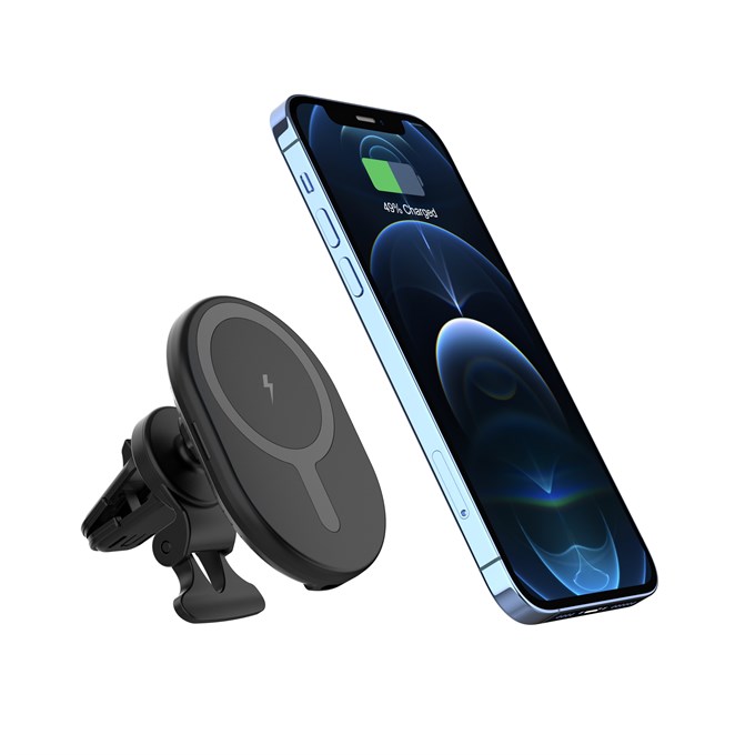 EIMA E-MC3 15W Manyetik Kablosuz Araç Şarj Tutucu MagSafe Uyumlu 360° Döner Telefon Tutucu