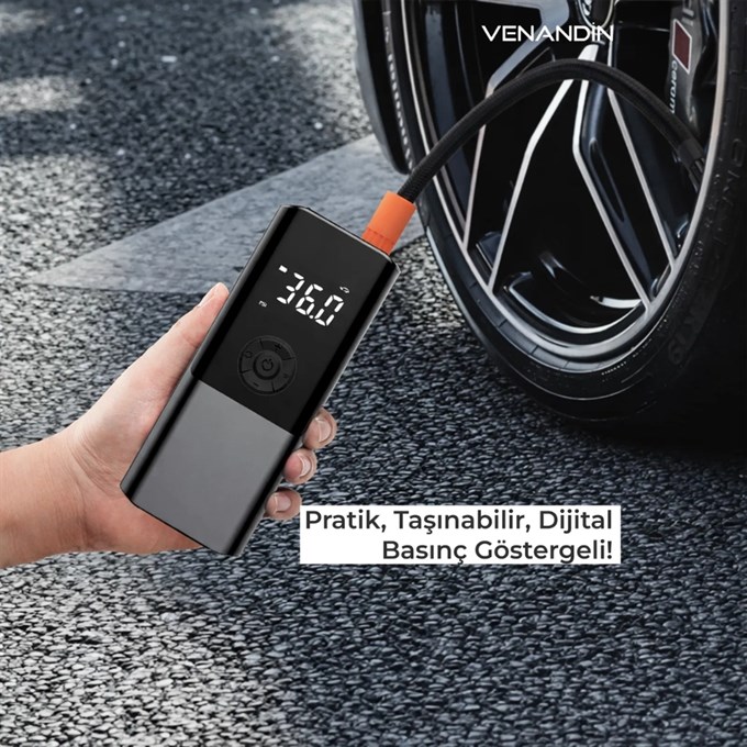 Ergonomik Taşınabilir Oto Hava Komprasör Pompası Araba, Motosiklet ve Bisiklet