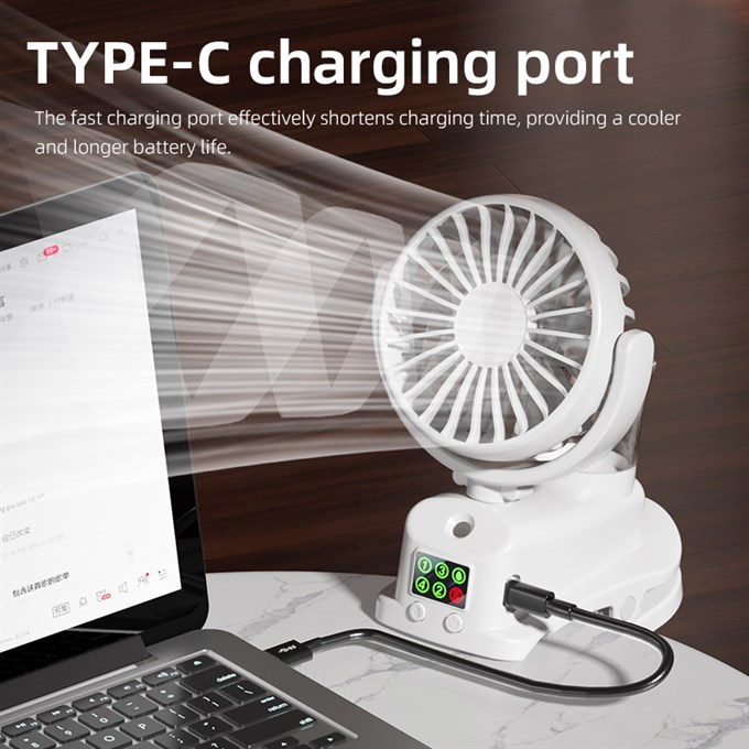 F7 Taşınabilir Mini Masaüstü Vantilatör Şarjlı El Fanı