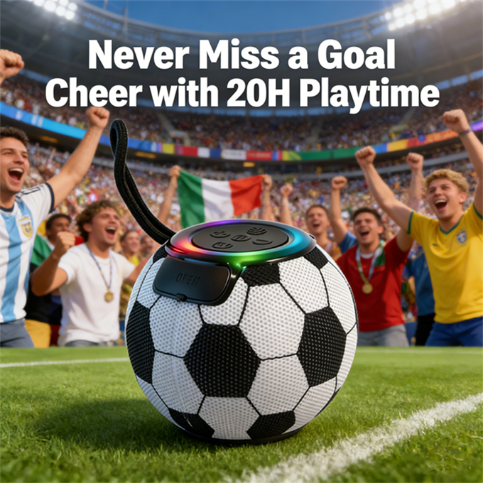 Futbol Topu Tasarımlı RGB Işıklı Taşınabilir Bluetooth Hoparlör