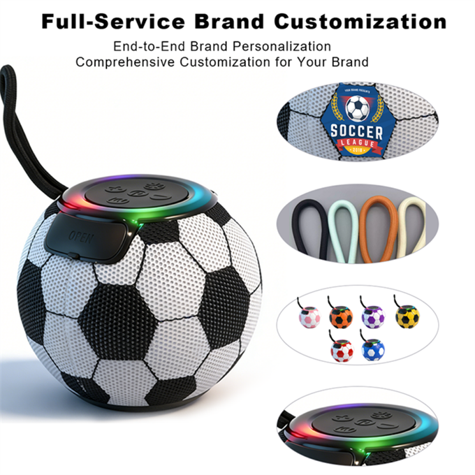 Futbol Topu Tasarımlı RGB Işıklı Taşınabilir Bluetooth Hoparlör