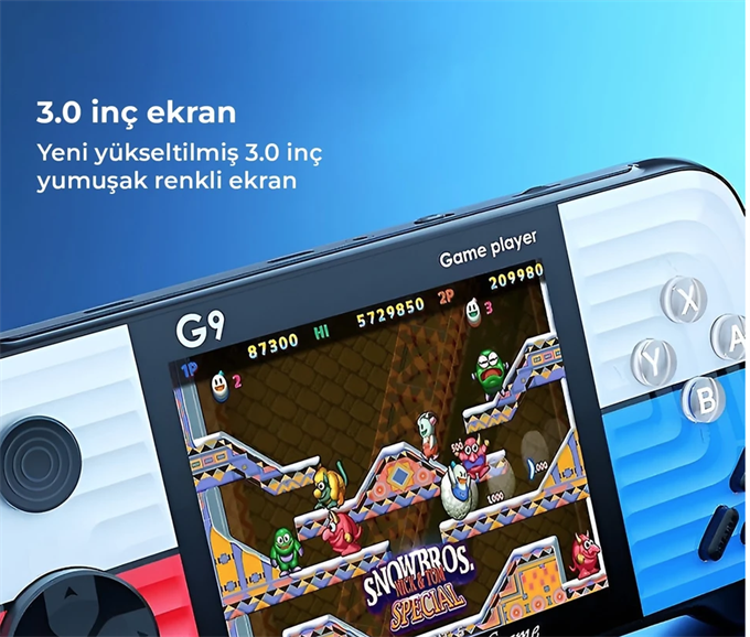 G9 Çift 1000 Oyunlu Retro Konsol Çift Kollu Nostaljik Oyunlu