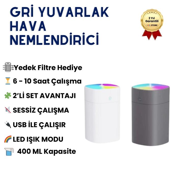 H2O 2li Kare 400 ML Ultrasonik Renkli Kare Hava Nemlendirici