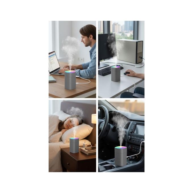 H2O Humidifier 400 Ml Taşınabilir Hava Nemlendirici Buhar Makinesi Ve Aroma Difüzörü 