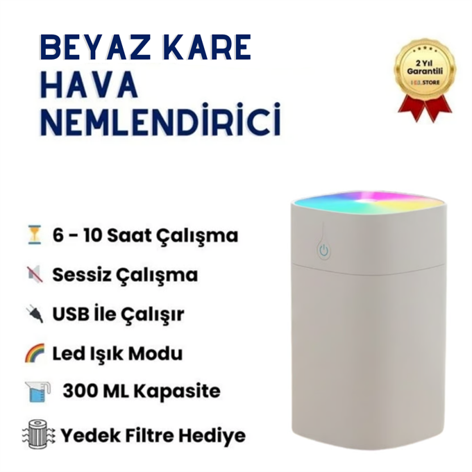 H2o Humidifier 400 ml Ulrasonik Hava - Oda- Araç Nemlendirici Buhar Makinesi Aroma Difüzörü