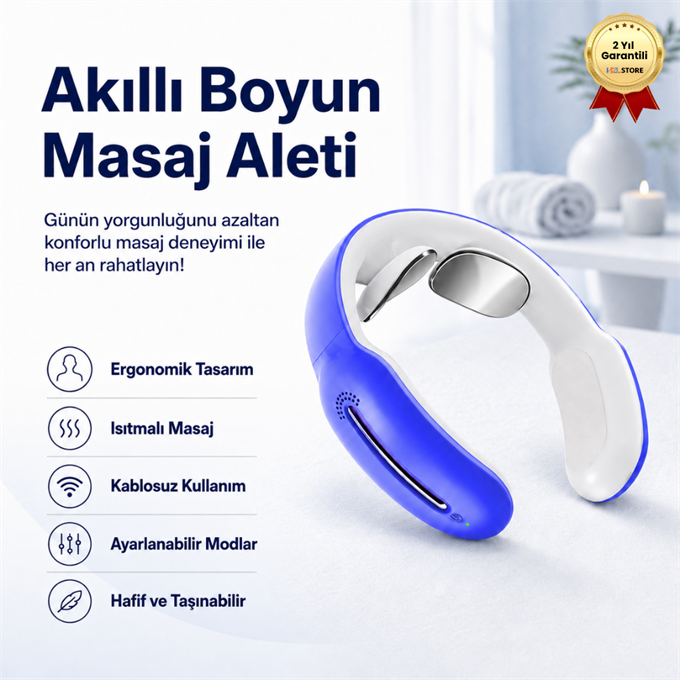 HZL EMS Boyun ve Omuz Masaj Terapi Aleti Kas Rahatlatıcı Yorgunluk Giderici Derin Doku Masajı