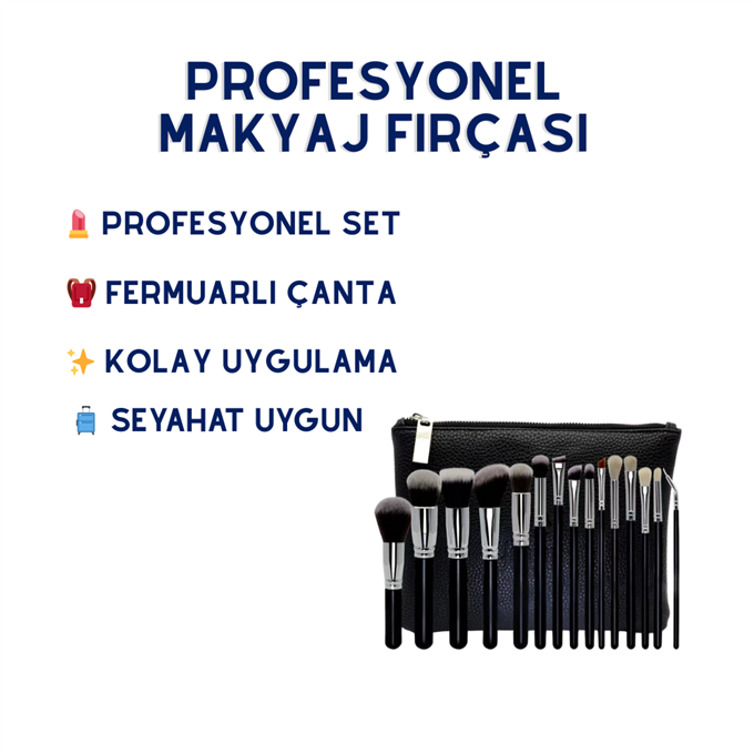 HZL Profesyonel 15'li Makyaj Fırçası Seti 
