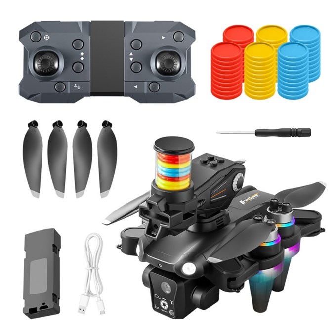 K22 WiFi HD Çift Kameralı Fırçasız Motorlu Katlanabilir Drone Frizbi (Uçan Disk) Fırlatma Özellikli