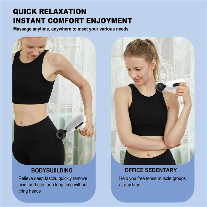 Kablosuz Masaj Tabancası 2500mAh Batarya, Hafif Sessiz 32dB, Çok Kademeli Derin Doku Kas Masaj Aleti