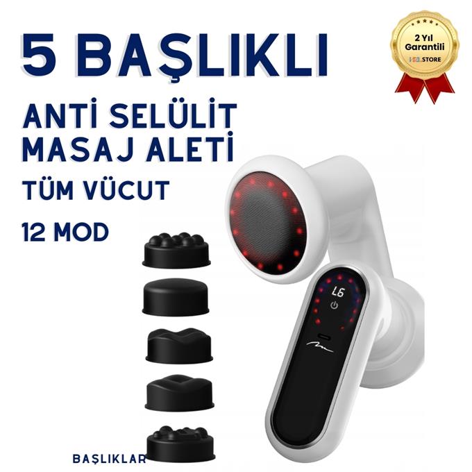 Kadınlara Özel Antiselülit Masaj Cihazı – Vücut Şekillendirici İncelme Masaj Aleti Spa (5-in-1, Şarjlı)