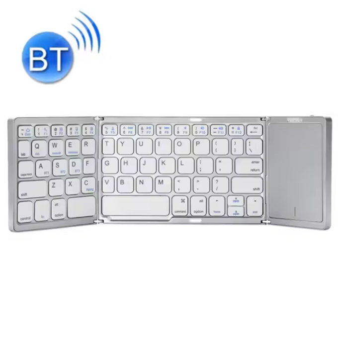 Katlanabilir Beyaz Her Cihaza Bluetooth İle Uyumlu Portatif  Taşınabilir Dokunmatik Mini Klavye