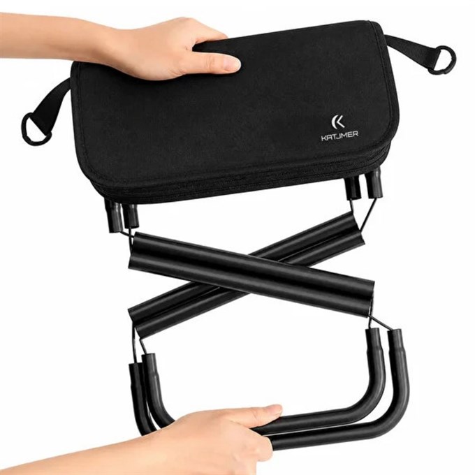 Katlanabilir Taşınabilir Kamp Taburesi ,Hafif, Dayanıklı ve Fermuarlı Saklama Bölmeli Outdoor Sandalye