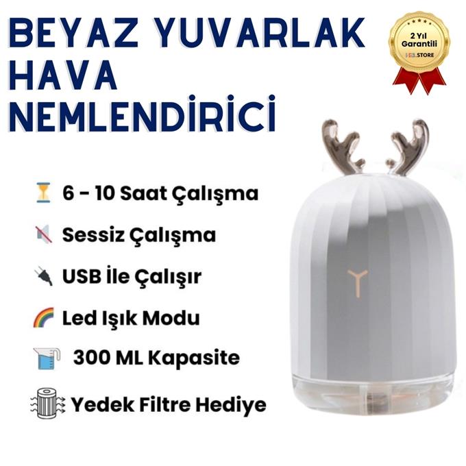 Kuru Ortamı Nemlendiren Geyikli Led Işıklı Hava Nemlendirici Buhar Makinesi Lovely Humidifier