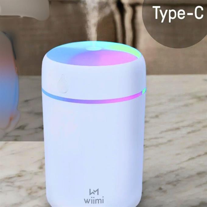 H2O 300 ML Renkli Gece Lambalı Ultrasonik Hava Nemlendirii Buhar Makinesi - Beyaz