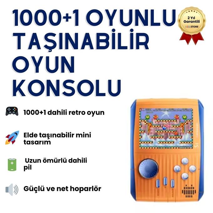 Mini 1000+1 Retro Nostaljik Elde Taşınabilir  Oyun Konsolu  