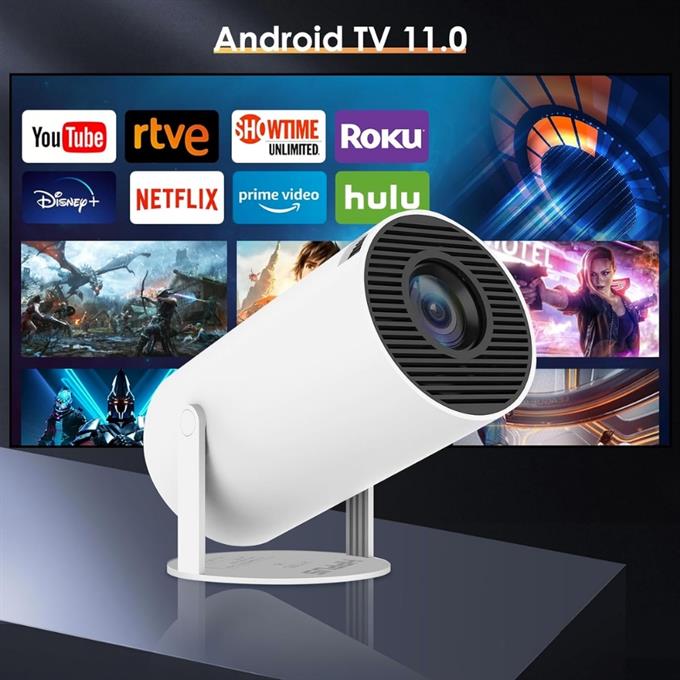 Akıllı Android Projektör – 300 İnç Ekran, 4K UHD Destekli, Wi-Fi 2.4G/5G, 4D Keystone