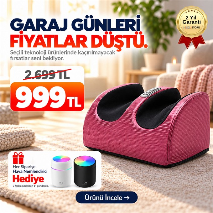 OUTLET/TEŞHİR Ayak Masaj Aleti Isıtmalı Shiatsu Yoğurma ve Hız Ayarlı 
