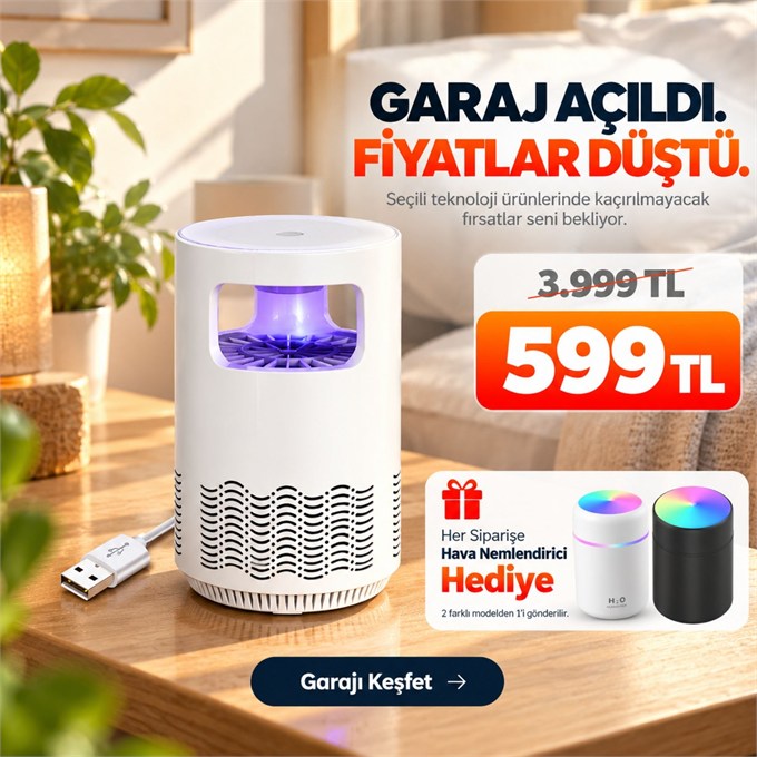OUTLET/TEŞHİR Işık Dalgalı Sivrisinek Kovucu Lamba – Sessiz Çalışan LED Işıklı Sinek Yakalama Cihazı