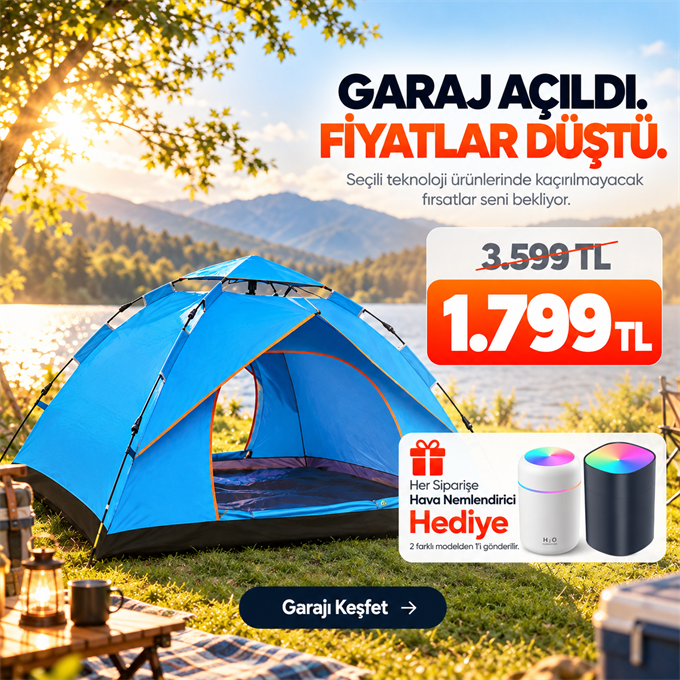 OUTLET/TEŞHİR Outdoor Otomatik Kamp Çadırı cm Su Geçirmez Güneş Korumalı Kolay Kurulum 4 Kişilik
