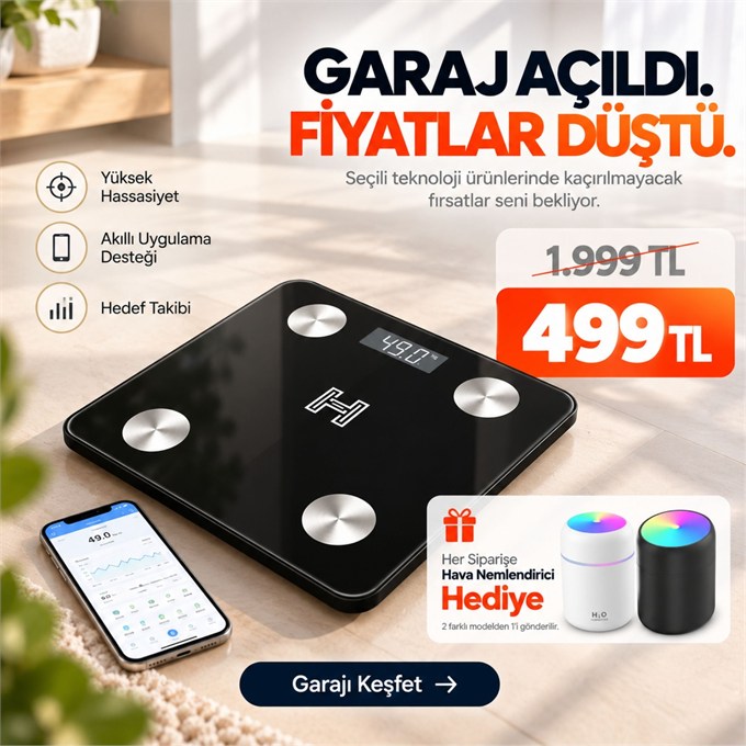 OUTLET/TEŞHİR Tartı Dijital Baskül Yağ Su Kas Vücut Kitle Endeksi Kilo Ölçer Tartı Profesyonel 