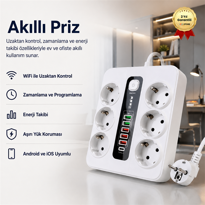  Akıllı Priz Uzaktan Kontrol, Zamanlama, Enerji Takibi ile Akıllı Ev Çözümü