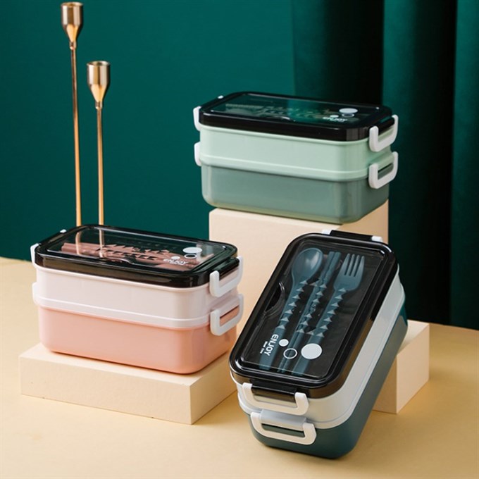 Pembe Paslanmaz Çelik 3 Katlı Yemek Taşıma Kabı Isı Yalıtımlı Lunch Box