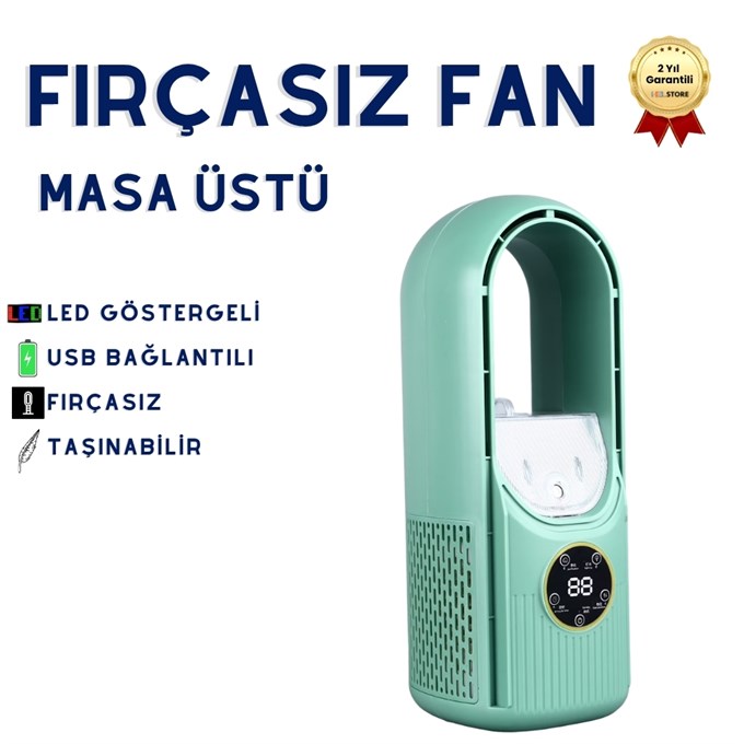 Pervanesiz 6 Kademeli Sisleme Fanı 100ml Su Hazneli Masaüstü Serinletici
