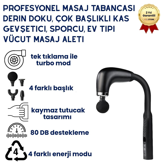 Profesyonel Masaj Tabancası Derin Doku, Çok Başlıklı Kas Gevşetici, Sporcu, Ev Tipi Vücut Masaj Aleti 