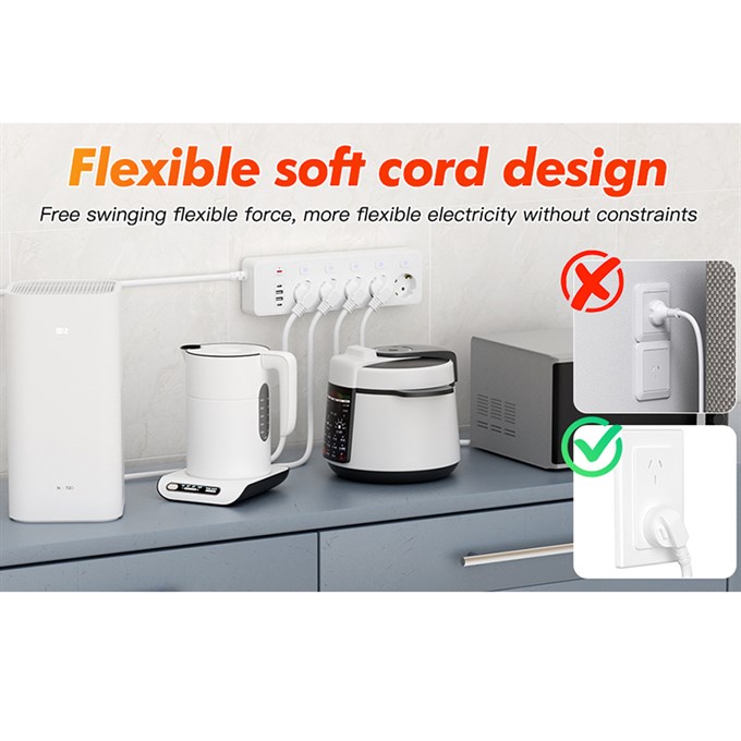 PS-13 Slim Seri 4lü Akıllı Priz-Hızlı Şarj İstasyonu & USB/Type-C Çıkışlı