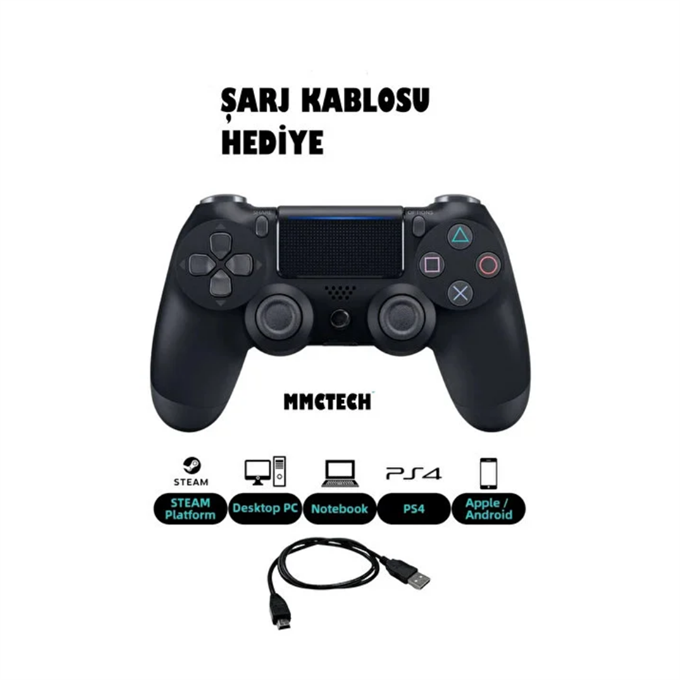 Ps4 Siyah Doubleshock Wireless Gamepad Joystick Kablosuz Ps4 Oyun Kolu