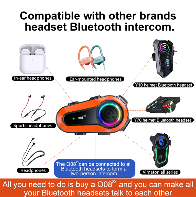 Motosiklet Kask Bluetooth İntercom Çift Kişi Görüşme Destekli Kulaklık 