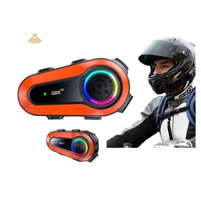 Q08 2X Intercom Motosiklet Bluetooth Kulaklık 2 Sürücü Görüşme, Uzun Menzil,