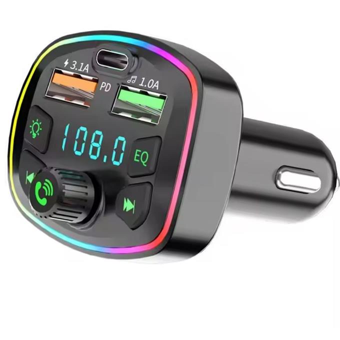 Q7 Bluetooth FM Transmitter Araç Şarj Cihazı USB Girişli MP3 Çalar Dijital Ekranlı Şarj Aleti