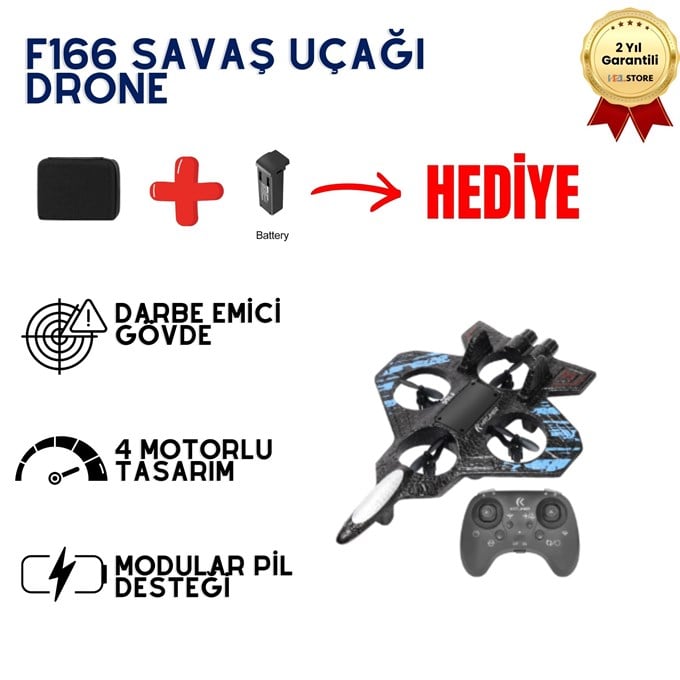 F166 Ready-to-Go RC Drone | Acemi Dostu, Kapalı & Açık Alan Uyumlu