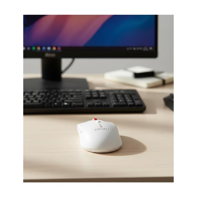 Rooty Sessiz Tıklamalı Kablosuz Mouse - Ergonomik Şık Tasarım, 1600 DPI Yüksek Hassasiyetli Optik Fare