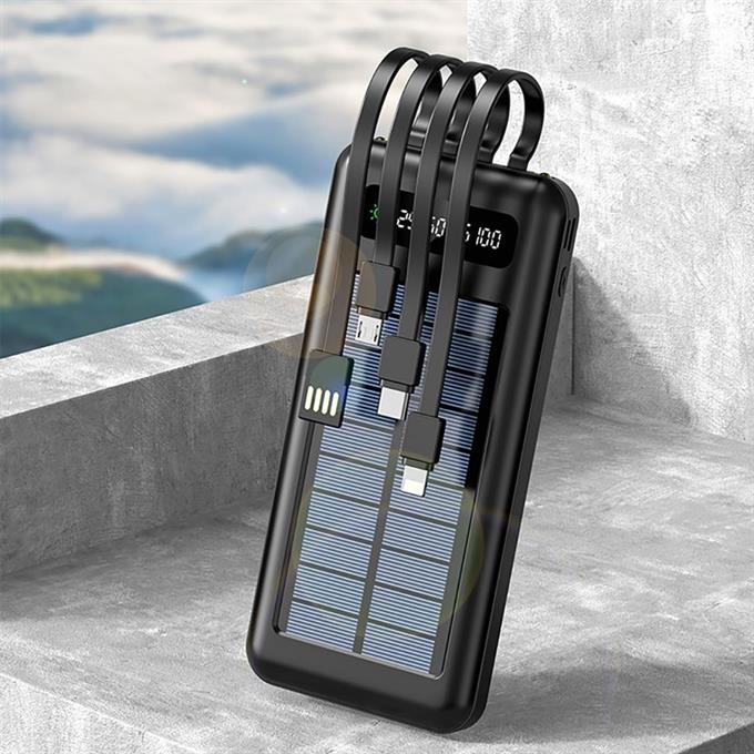 Solar 20,000mAh 5 Cihaz Aynı Anda Şarj Kamp Fenerli Hızlı Şarj Powerbank