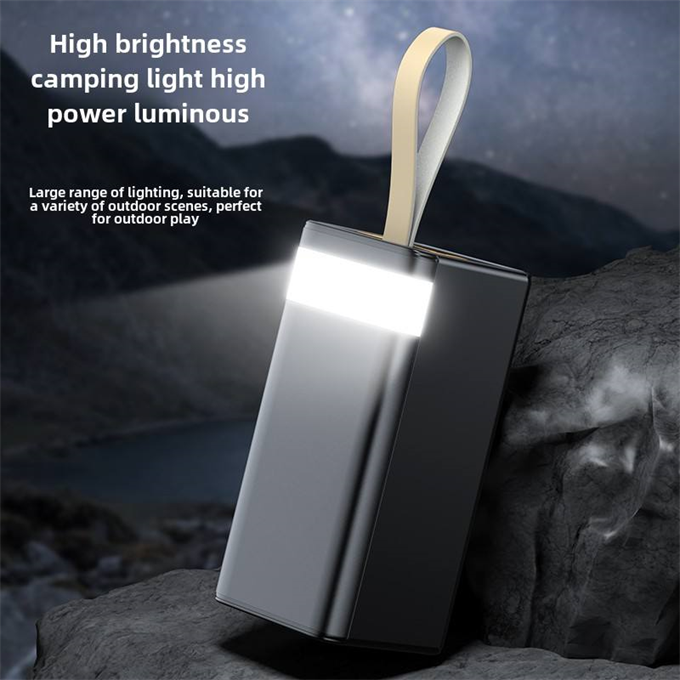 50.000 mAh PD Hızlı Şarj Powerbank Dahili Kablolu LED Işıklı Powerbank