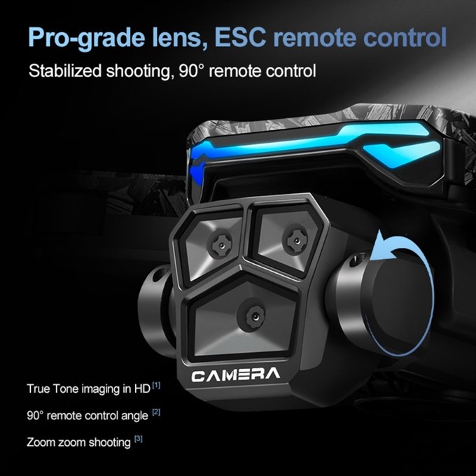 T2 Pro  Drone 4K Üç Kameralı GPS WiFi FPV 360° Engel Algılama Büyük Ekran Kumandalı Katlanabilir Drone