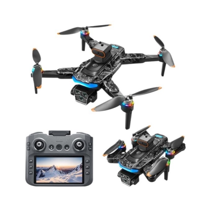 T2 Pro  Drone 4K Üç Kameralı GPS WiFi FPV 360° Engel Algılama Büyük Ekran Kumandalı Katlanabilir Drone