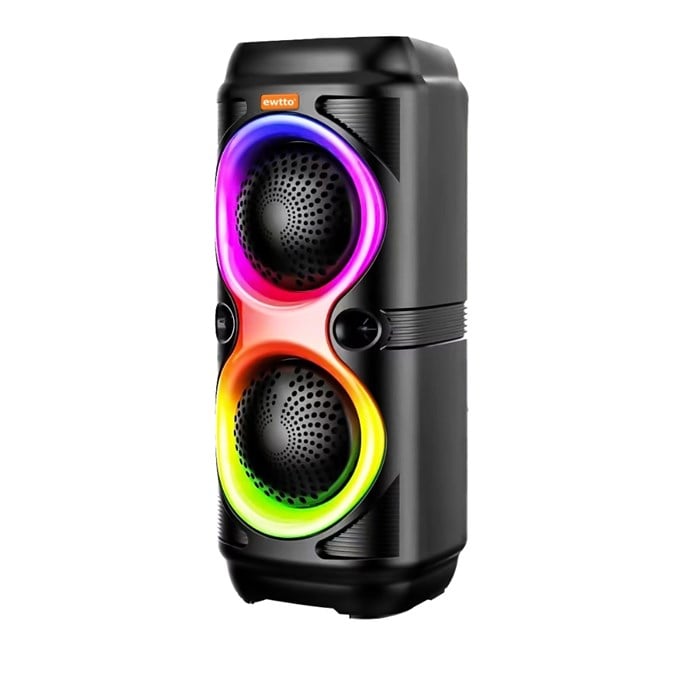 Taşınabilir  Bluetooth Hoparlör 4 İnç RGB LED Işıklı Karaoke Parti Speaker USB Destekli