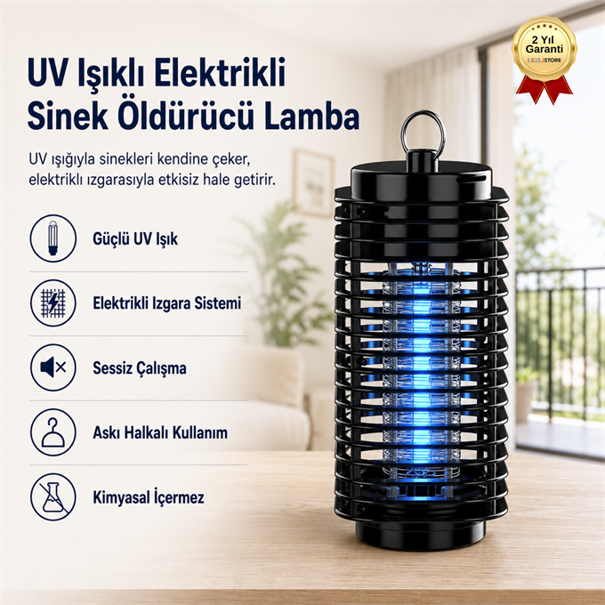 UV Işıklı Elektrikli Sinek Öldürücü ve Haşere Lambası