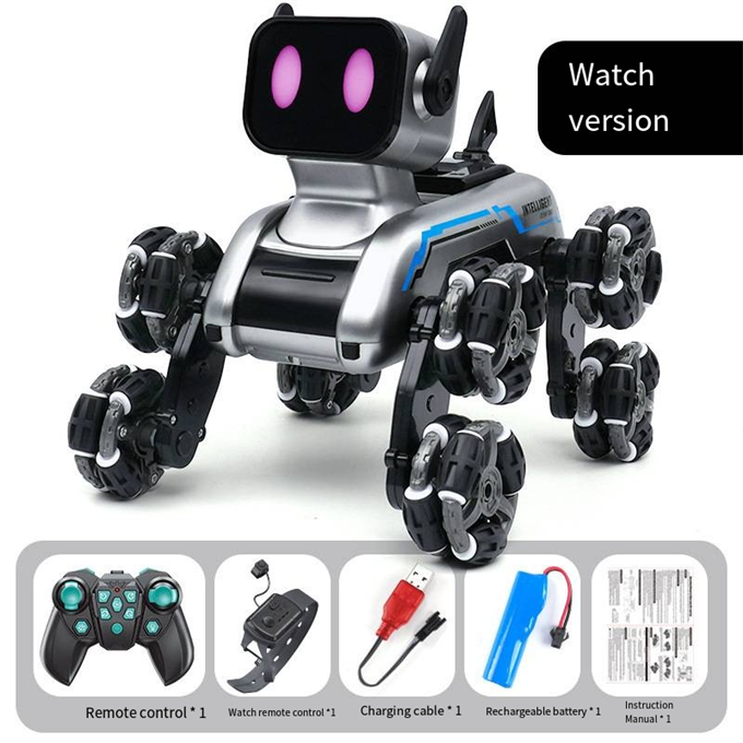OUTLET/TEŞHİR Uzaktan Kumandalı Akıllı, Eğitici Sesli Işıklı Akrobat Robot Köpek