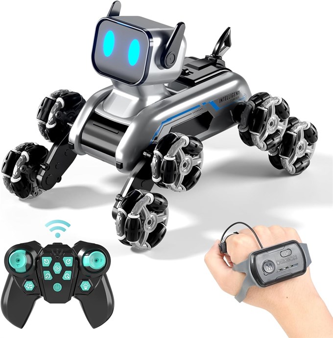 Uzaktan Kumandalı Akıllı, Eğitici Sesli Işıklı Akrobat Robot Köpek 