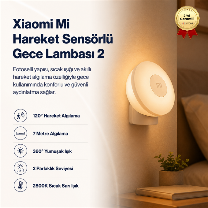 Xiaomi Mi Hareket Sensörlü Gece Lambası 2 Activated Night Light 2 