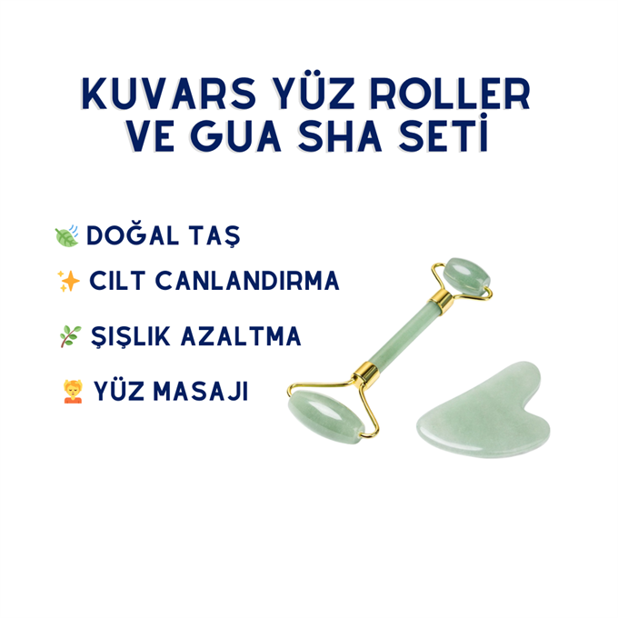 Yeşil Kuvars Yüz Roller ve Gua Sha Seti