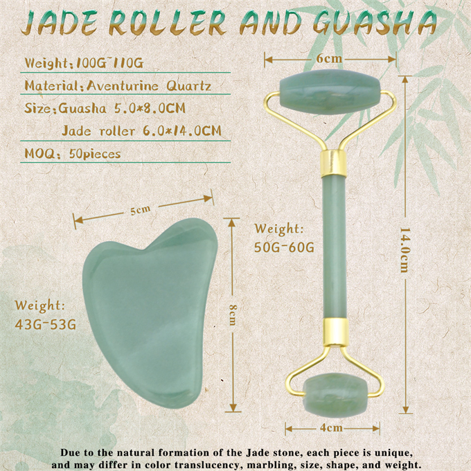Yeşil Kuvars Yüz Roller ve Gua Sha Seti