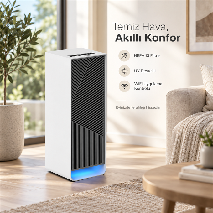 Zeroplume Akıllı Hava Temizleyici HEPA 13 Filtreli UV Özellikli WiFi Uygulama Kontrollü