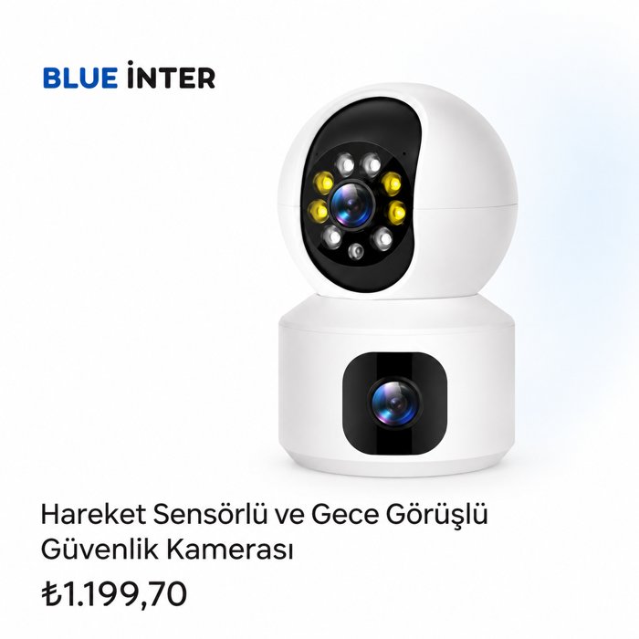 Hareket Sensörlü ve Gece Görüşlü Güvenlik Kamerası