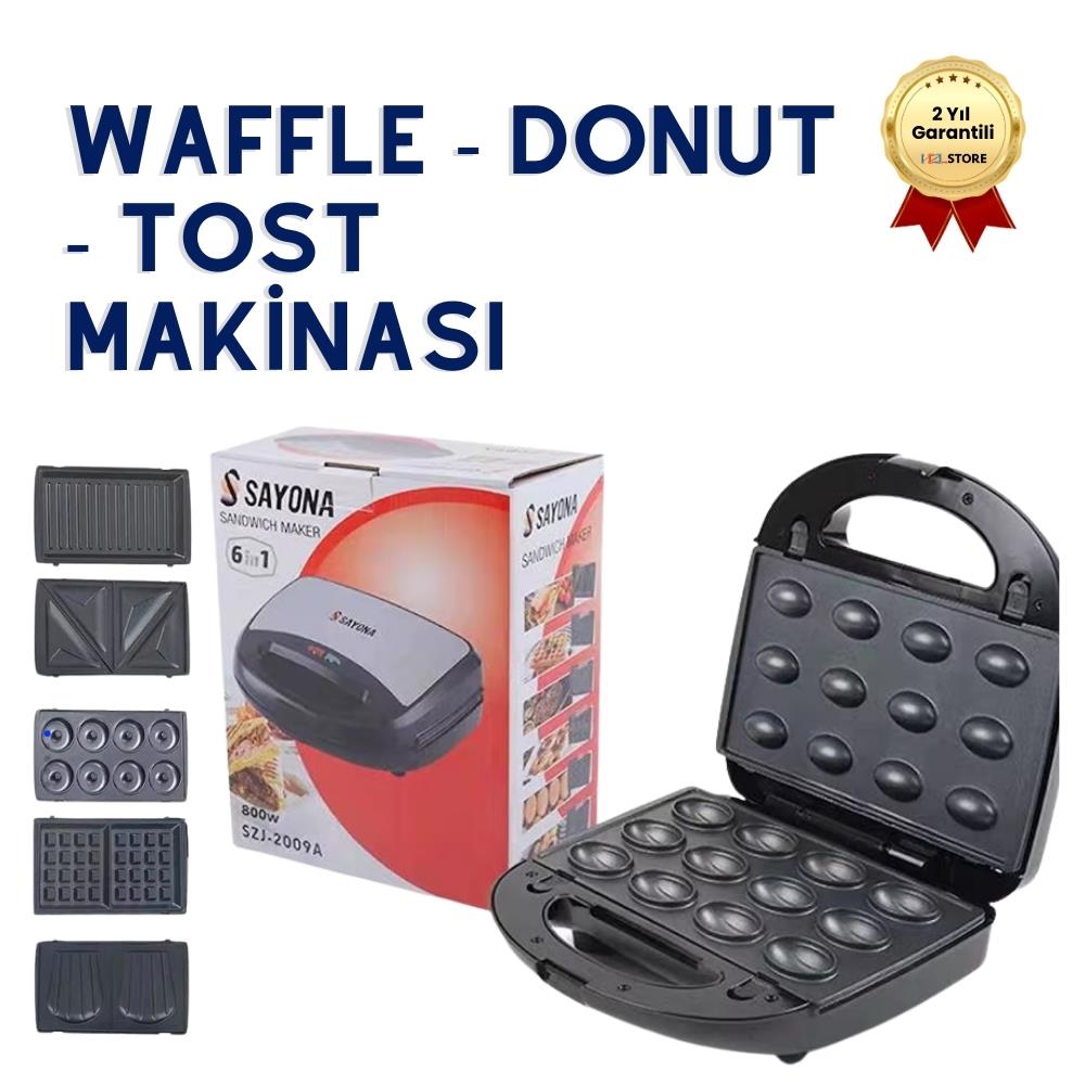 HZL 6'sı 1 Arada Tost Makinası | Waffle, Donut & Sandviç Makinesi